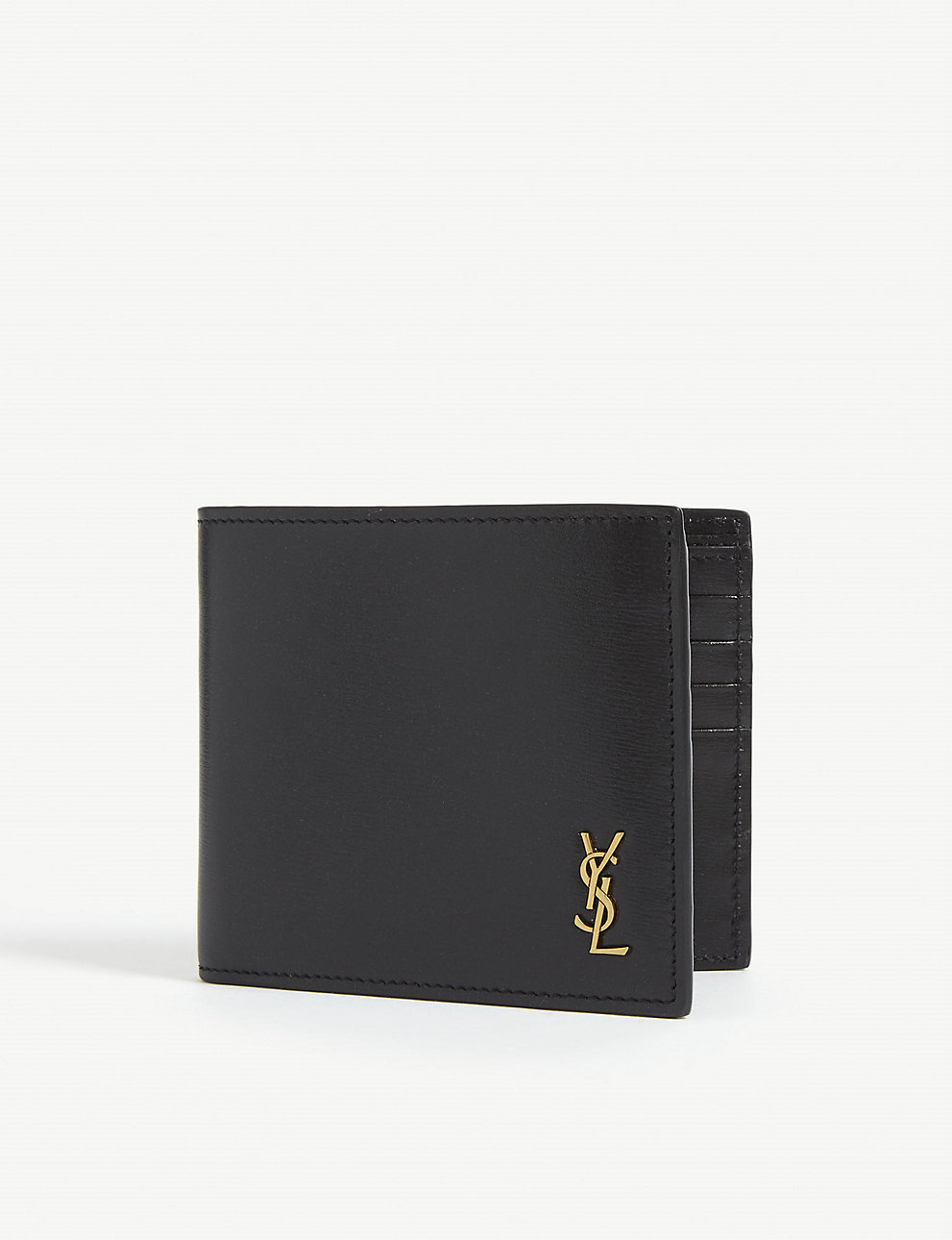 saint laurent ysl læder bifold pung sort guld – Top kvalitet Yves Saint Shop