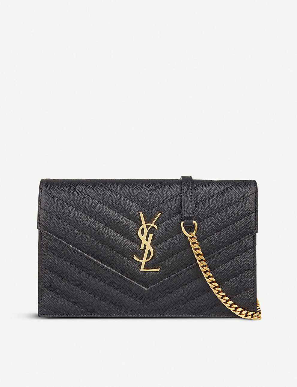 saint laurent monogram læder pung-på-kæde sort – Top kvalitet Saint Laurent tasker Shop