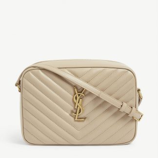 Cordelia bestikke Celebrity saint laurent lou læder kamera taske mørk beige – Top kvalitet Yves Saint  Laurent tasker Shop